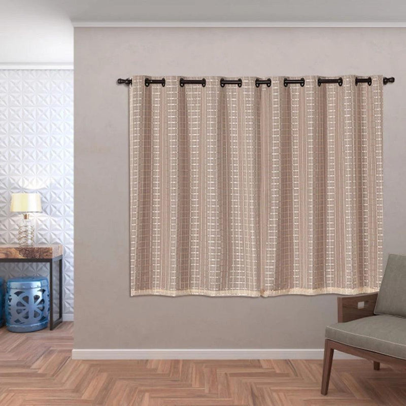 Cortina Blackout Com Voil Xadrez Corta Luz 2,00 m x 1,40 m.