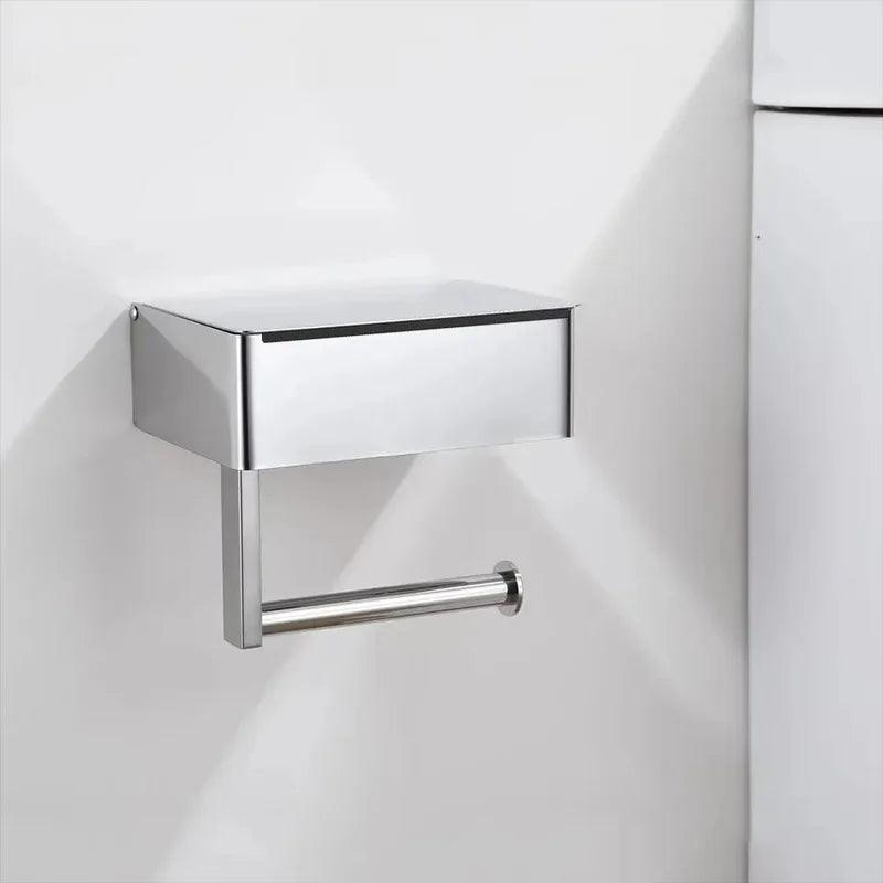 Suporte Papel Higiênico e Lenço Umedecido com Porta Celular.