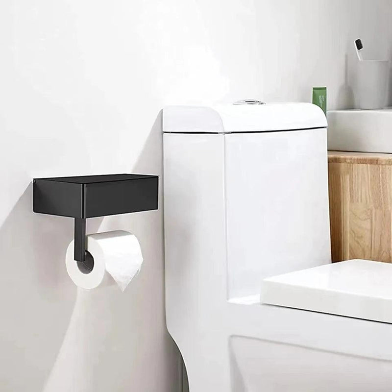 Suporte Papel Higiênico e Lenço Umedecido com Porta Celular.