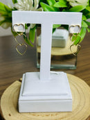 Brinco Pêndulo de Corações Banhado a Ouro 18K