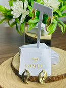 Brinco Lua Lisa Banhado a Ouro 18k