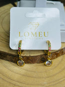 Brinco Argolinha com Zircônia Cravada e Ponto de Luz Banhado a Ouro 18k