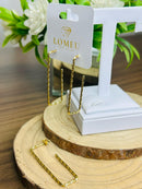 Brinco Argola Retangular Retorcida Banhada a Ouro 18k