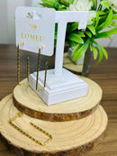 Brinco Argola Retangular Retorcida Banhada a Ouro 18k