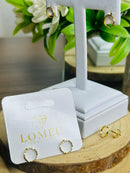 Brinco Mini Arco Escovado Banhado a Ouro 18k