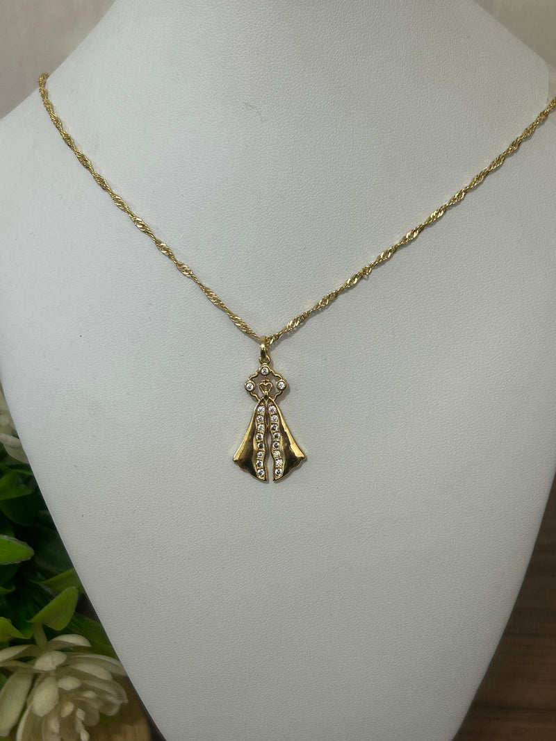 Corrente Nossa Senhora Aparecida Banhado 18k