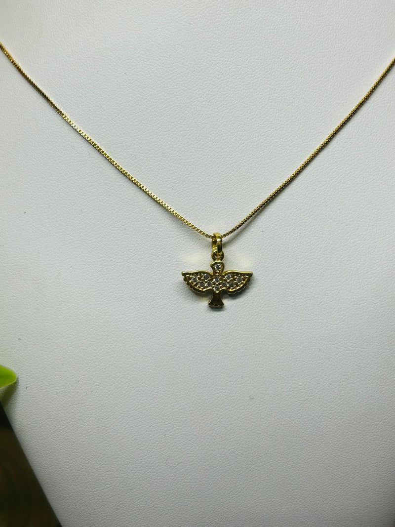 Corrente Divino Espirito Santo Banhado em Ouro 18k