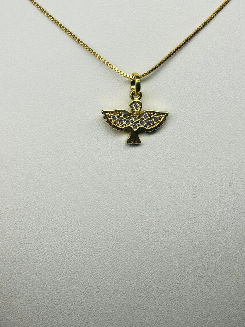 Corrente Divino Espirito Santo Banhado em Ouro 18k