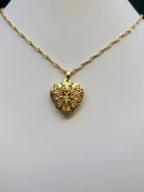Corrente Coração Relicário Banhado a Ouro 18K