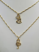 Corrente Pingente Gatinho com Zircônia Banhado a Ouro 18k