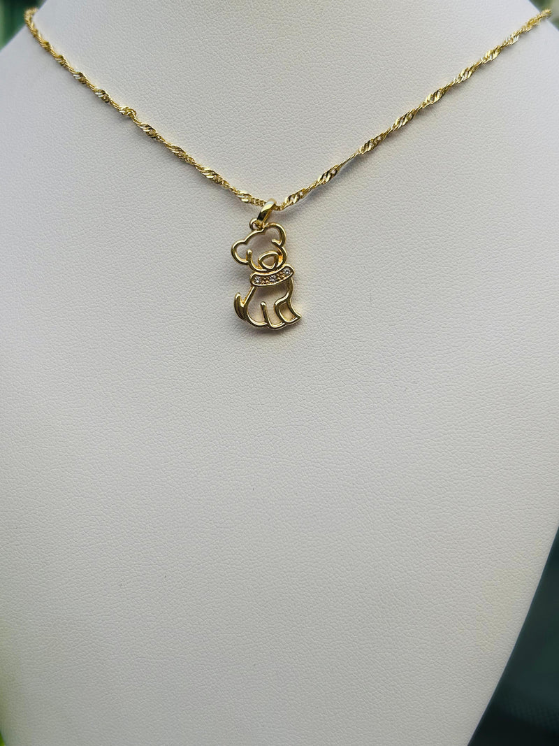 Corrente Pingente Doguinho Banhado a Ouro 18K