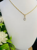 Corrente com Pingente Ponto de Luz Banhado a Ouro 18k