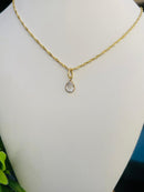 Corrente com Pingente Ponto de Luz Banhado a Ouro 18k