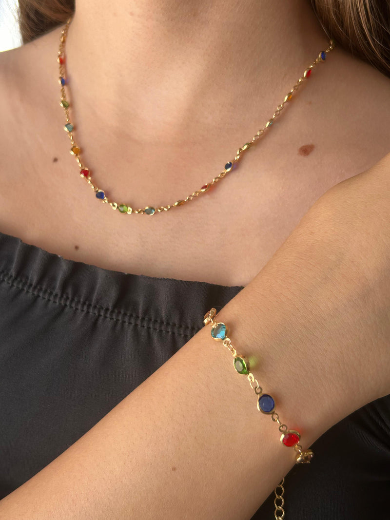 Conjunto Color Banhado a Ouro 18k