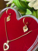 Conjunto Três Corações Banhado a Ouro 18K