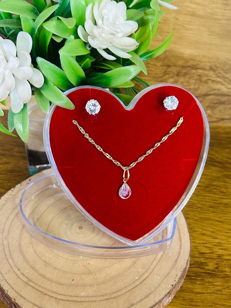 Conjunto Ponto de Luz Banhado a Ouro 18k