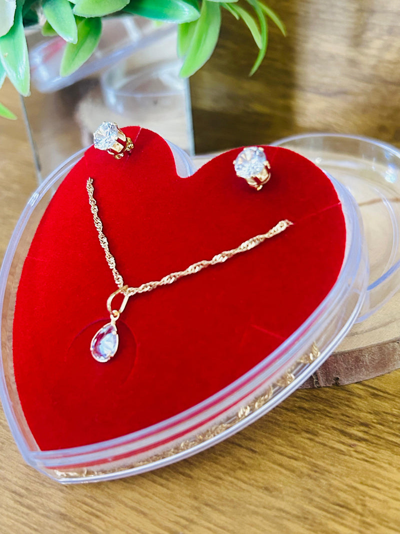 Conjunto Ponto de Luz Banhado a Ouro 18k