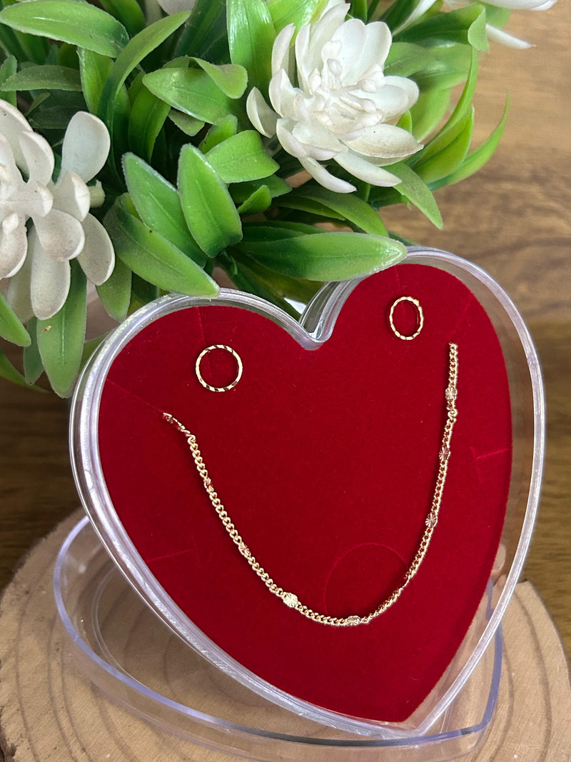 Conjunto Grumê Banhado a Ouro 18k