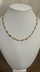 Colar Pedras Color Banhado em Ouro 18k