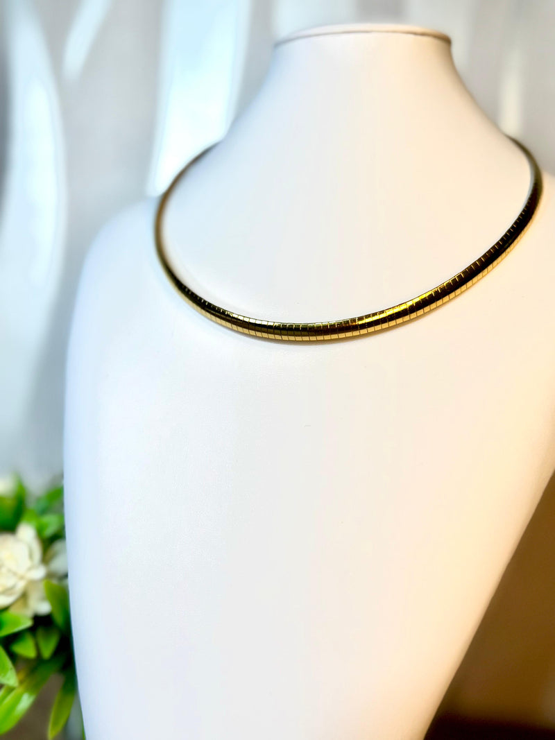 Colar Choker Aro Escovado Folheado