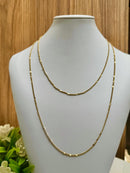 Corrente Grume Batida Diamantada Banhada em Ouro 18k 60 cm