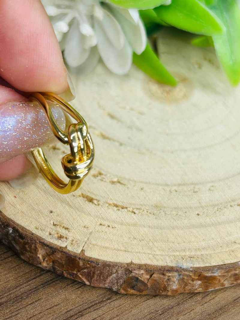 Anel Laço Dourado Banhado em Ouro 18k