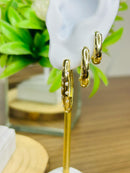 Trio de Brincos Argolas Essencial com Pedras Folheado