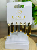 Trio de Brincos Argola Fechada Folheado