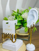 Trio de Brincos Argola Fechada Folheado