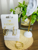 Brinco Argola Trançado Banhado a Ouro 18k