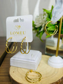 Brinco Argola Trançado Banhado a Ouro 18k