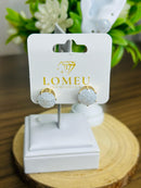 Brinco Pedra Acqua Gliter Banhado a Ouro 18k