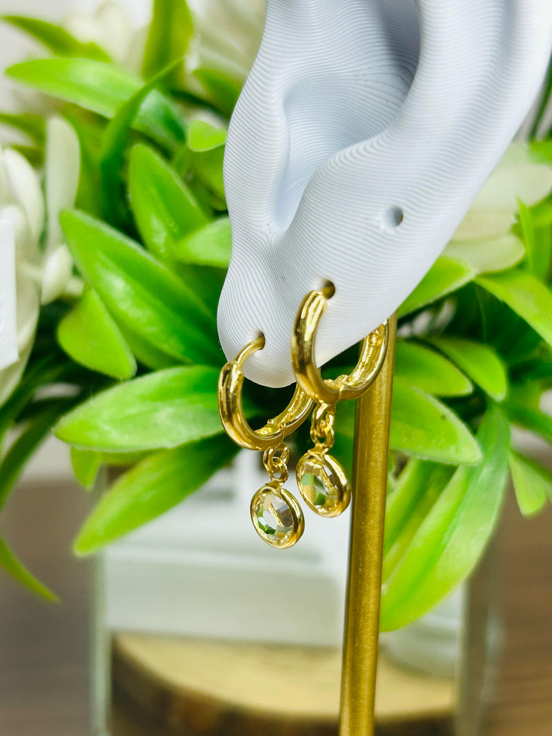 Brinco Argolinha Ponto de Luz Banhado em Ouro 18K