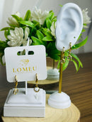 Brinco Argolinha Ponto de Luz Banhado a Ouro 18K