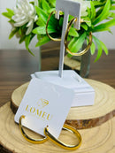 Brinco Argola Meia Lua Liso Banhado a Ouro 18k