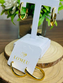 Brinco Argola Meia Lua Liso Banhado a Ouro 18k