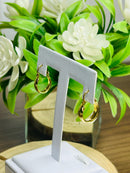 Brinco Argolinha Lisa Oval Banhado a Ouro 18k