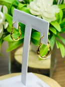 Brinco Argolinha Lisa Oval Banhado a Ouro 18k