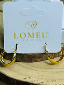 Brinco Argolinha Lisa Oval Banhado a Ouro 18k