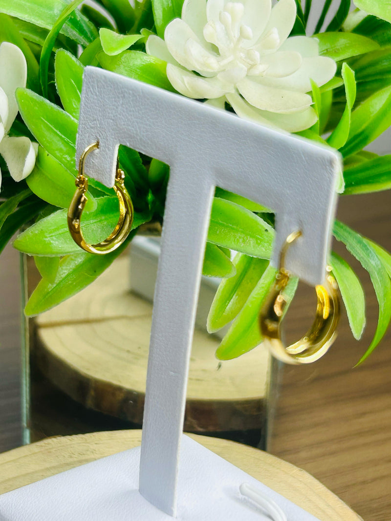 Brinco Argolinha Lisa Oval Banhado em Ouro 18k