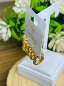 Trio Brincos Argolinha Coração com Zircônia Rosa Banhado em Ouro 18k