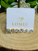 Trio de Brincos Ponto de Luz Banhado a Ouro 18k