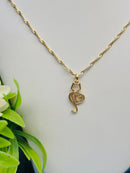 Corrente Pingente Gatinho com Zircônia Banhado a Ouro 18k