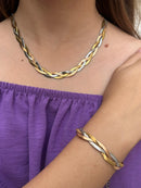 Conjunto Trançado 3 Fios Elegância Bicolor Folheado