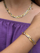 Conjunto Trançado 3 Fios Elegância Bicolor Folheado