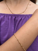 Conjunto Veneziana Bolinhas Banhado em Ouro 18k