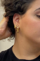 Trio de Brincos Argola Fechada Folheado