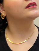 Colar Cubinhos Geométrico Folheado