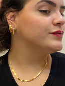 Colar Cubinhos Geométrico Folheado