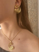 Conjunto Vazado Aspiral Banhado em Ouro 18k